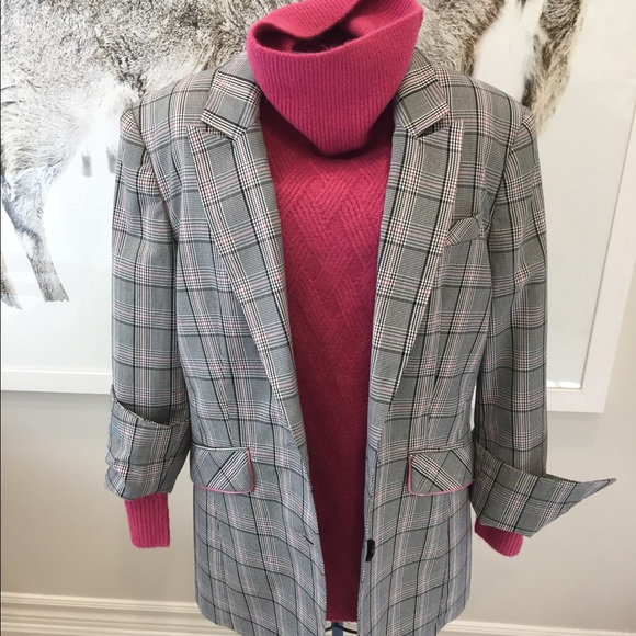 Pink Tartan plaid blazer - Picture 5 of 8